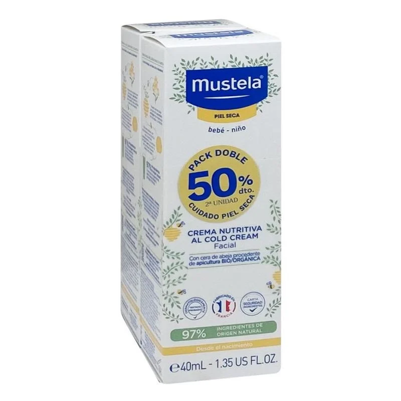 MUSTELA Cold Cream Gesichtscreme für trockene Haut DUPLO 2x40ml