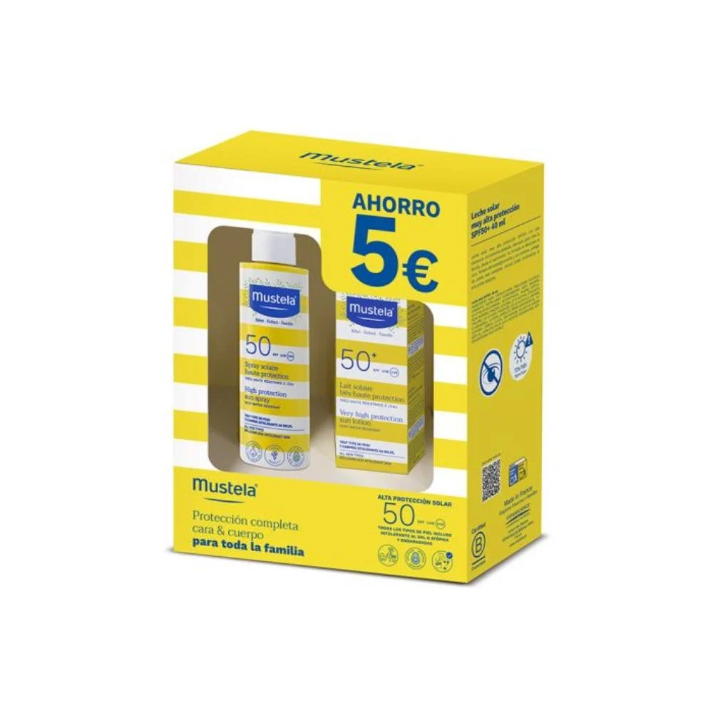 MUSTELA Packangebot Baby-Sonnenspray LSF 50 (200 ml) + Gesichts-Sonnencreme LSF 50+ (40 ml)