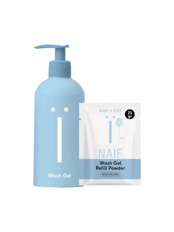 Naïf Pump Bottle + Wash Gel Nachfüllpulver