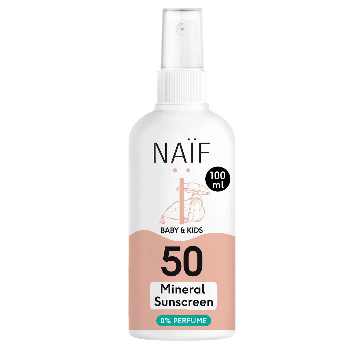 NAÏFMineralisches Sonnenschutzspray für Baby und Kind ohne Parfüm 100ml