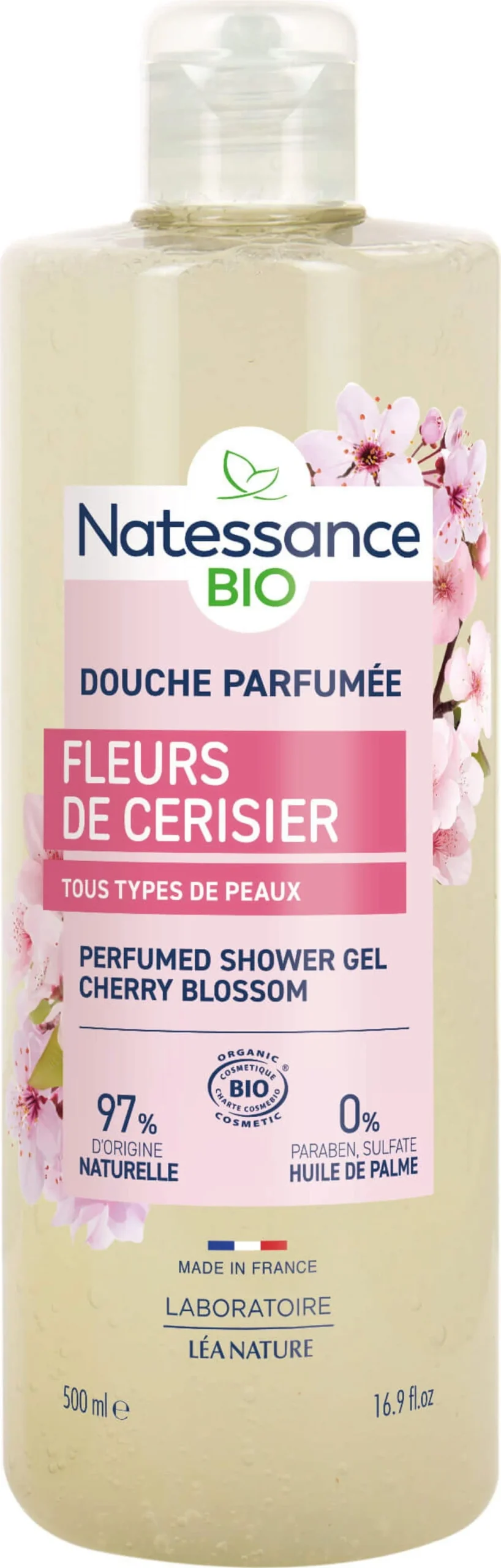 Natessance Duschgel Kirschblüten, 500 ml