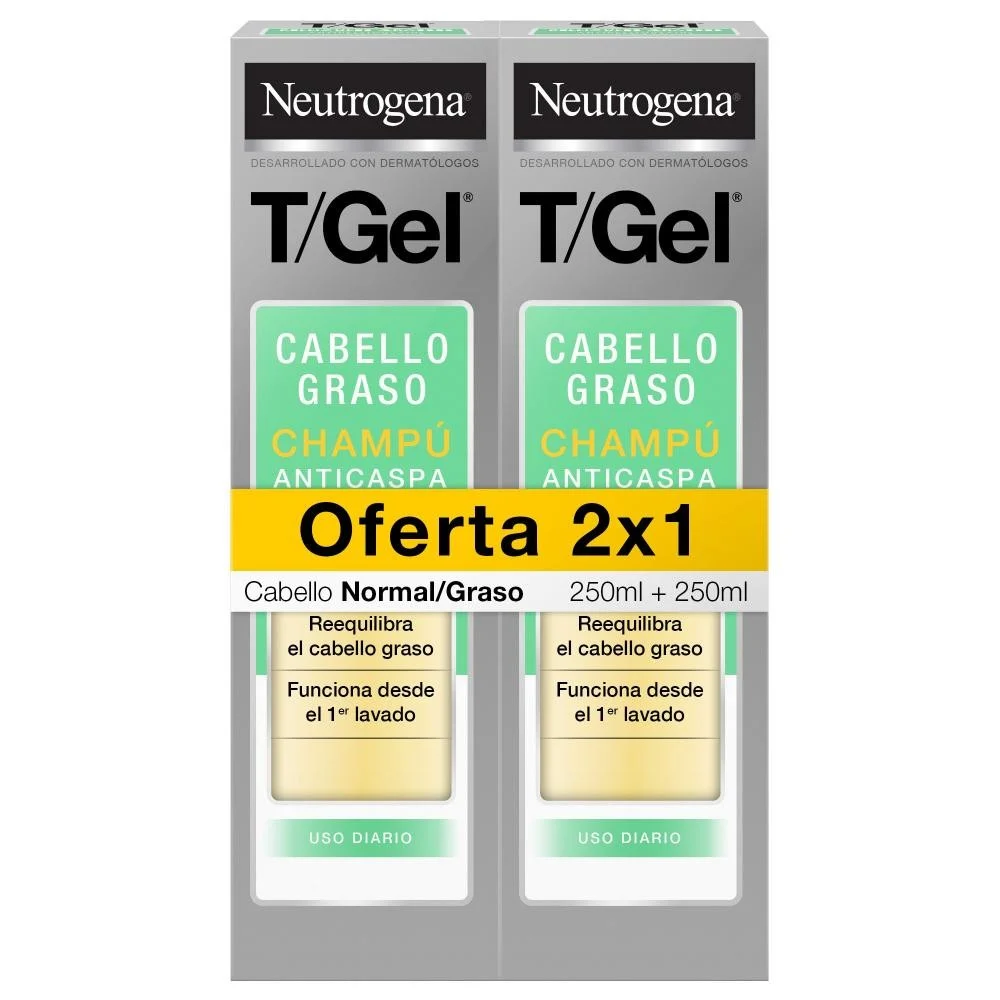 Neutrogena T/Gel Normal-Fettiges Antischuppenshampoo Lot 2 X 250 ml