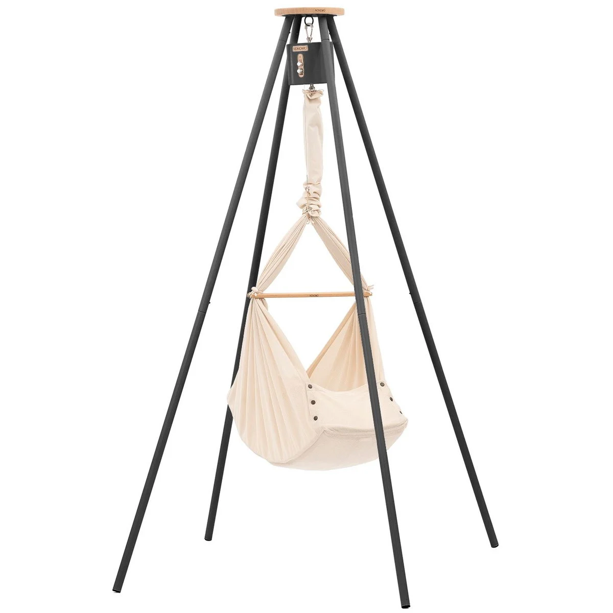 NonomoFederwiege mit Move anthrazit und Tipi anthrazit almond