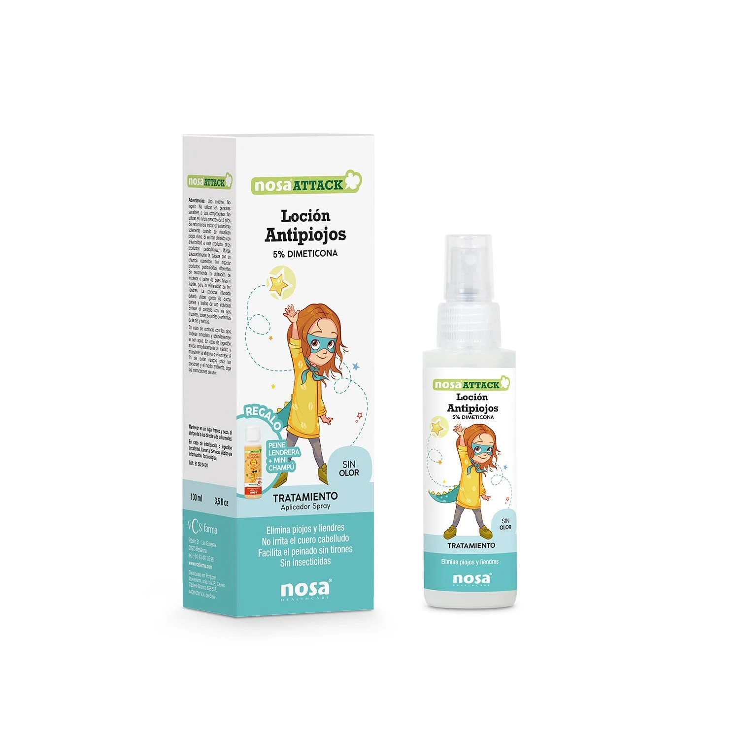 NOSA Attack Anti-Läuse-Lotion 5% Dimethicone Geruchlos 100ml