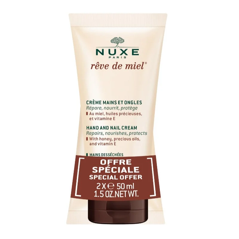 NUXE Rêve de Miel Duplo Hand- und Nagelcreme 2x50ml