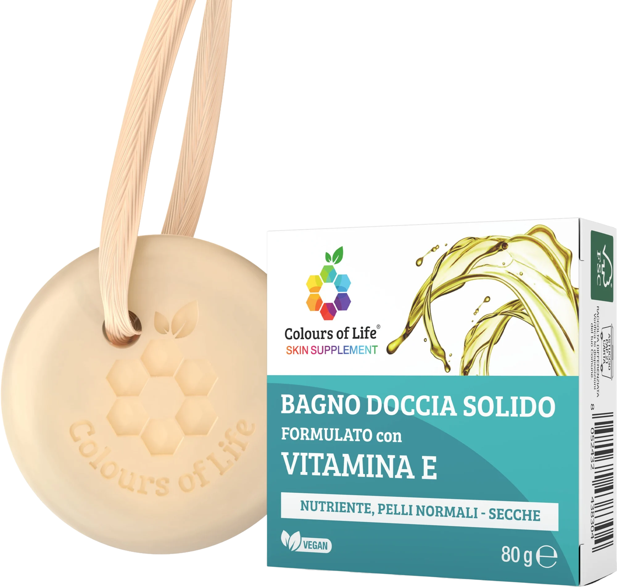 Optima Naturals Colours of Life Feste Dusche Vitamin E, 80 g