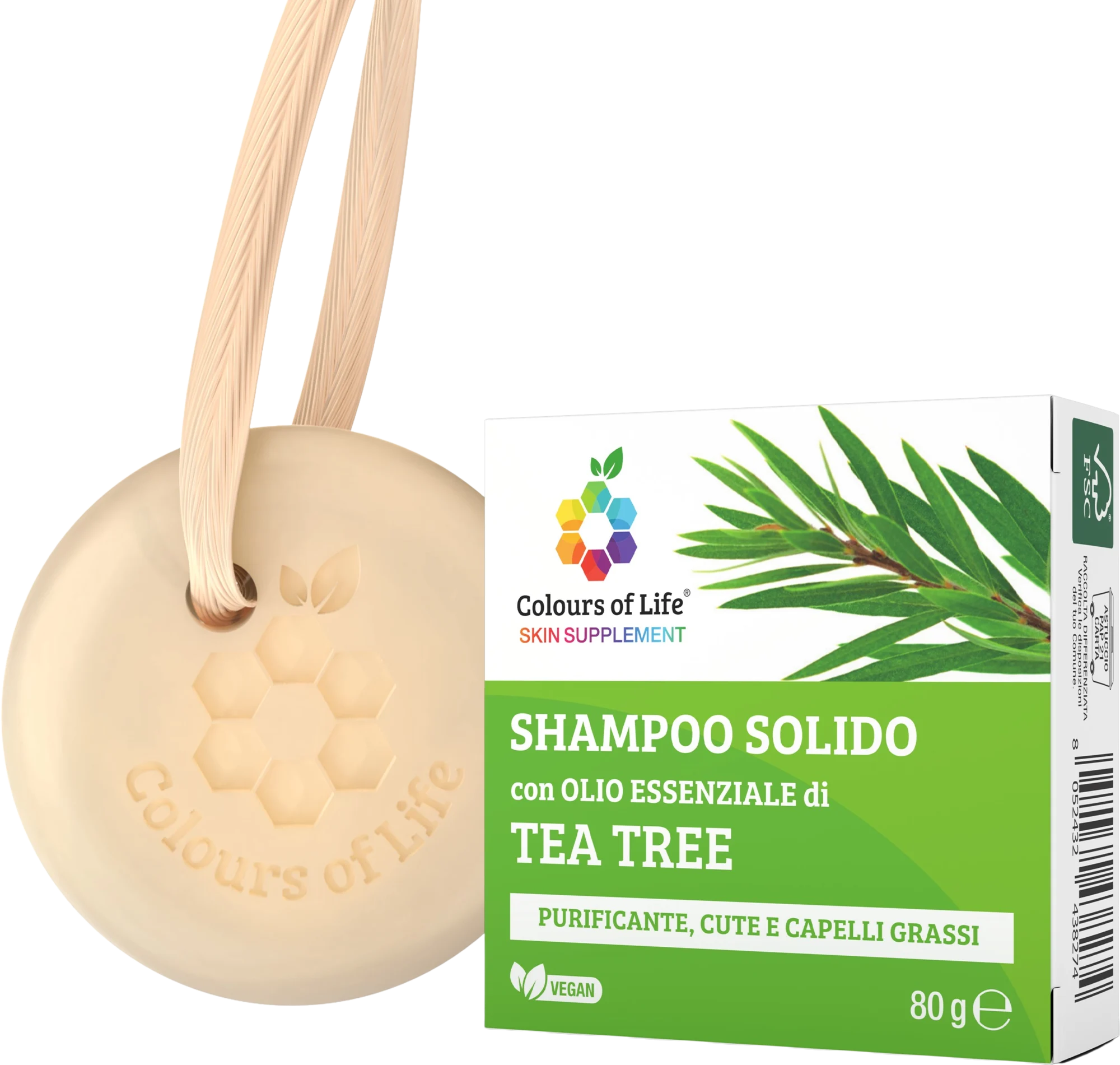 Optima Naturals Colours of Life Festes Shampoo Teebaum, 80 g