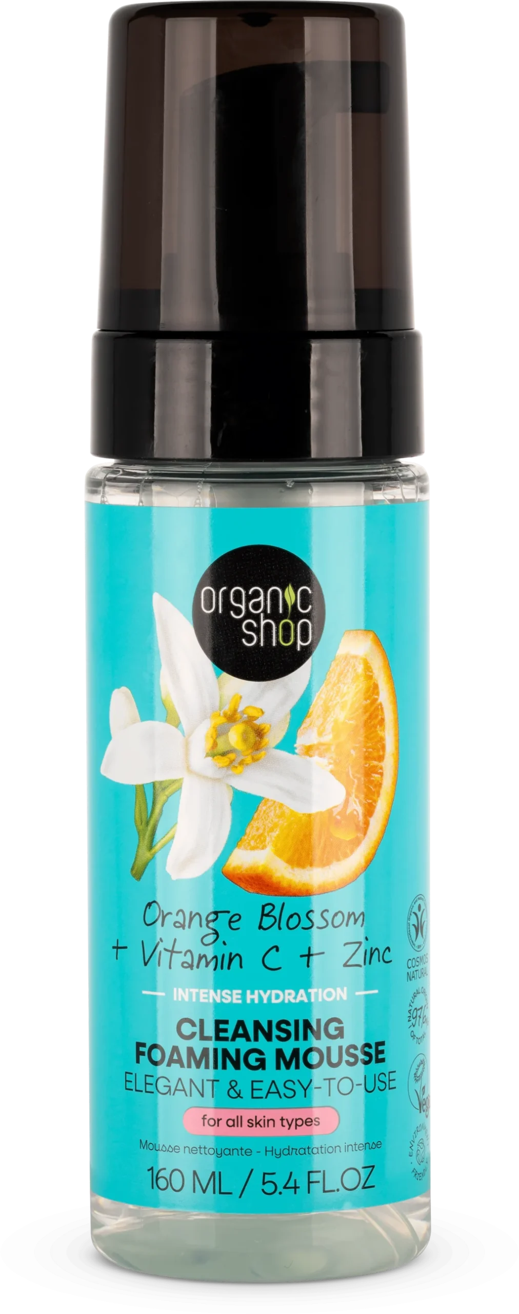 Organic Shop Cleansing Foaming Mousse Orange Blossom, 160 ml