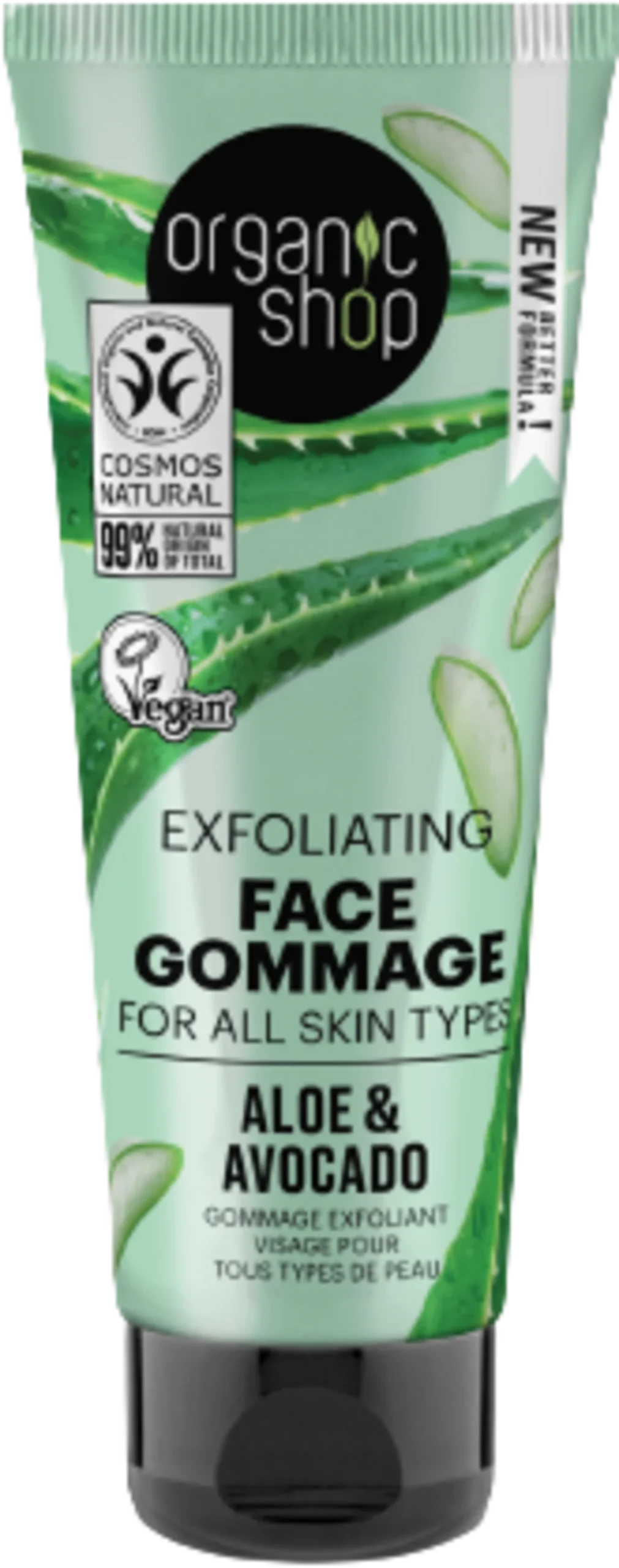 Organic Shop Exfoliating Face Gommage Aloe & Avocado, 75 ml