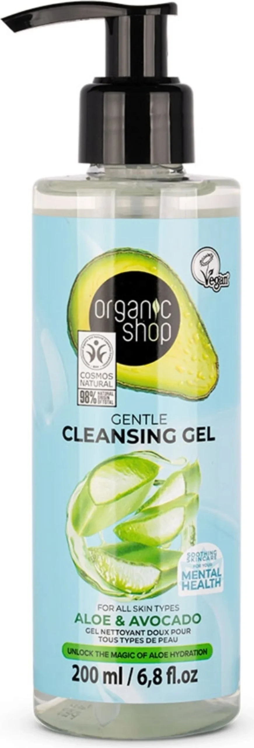 Organic Shop Gentle Cleansing Gel Aloe & Avocado, 200 ml