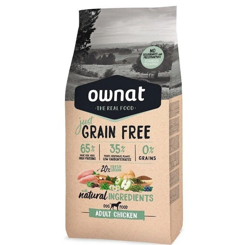 Ownat Just Grain Free Adult Pollo Hundefutter 14Kg