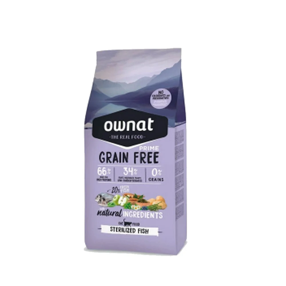 Ownat Prime Grain Free Adult Sterilisiert Fisch Futter 8Kg
