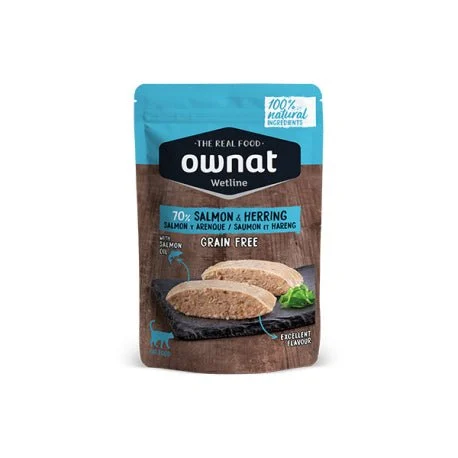 Ownat Wetline Salmón und Hering Feuchtfutter für Katzen 12 x 85g