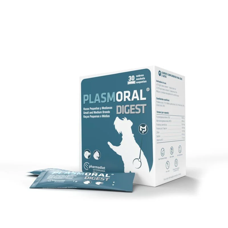 Pharmadiet Plasmoral Digest Suplemento Digestivo für kleine und mittlere Rassen 30 Beutel