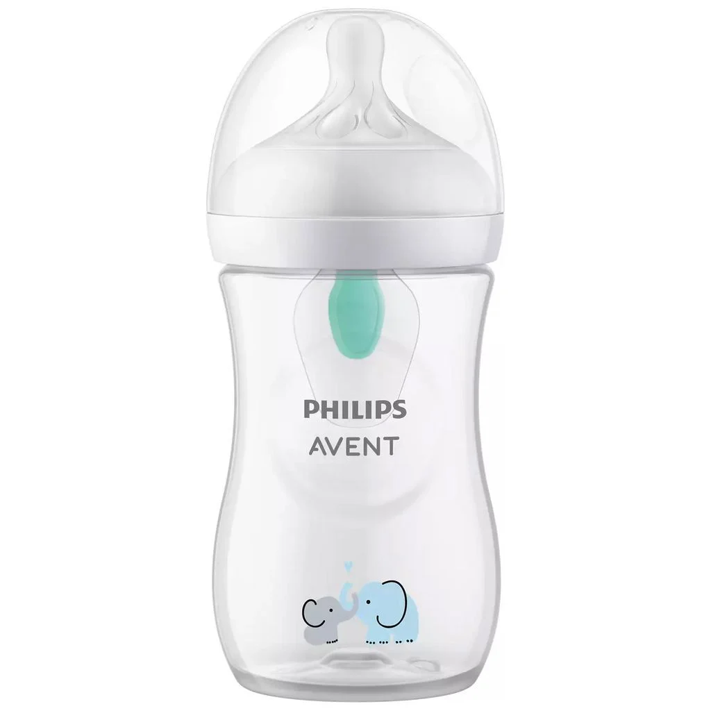 Philips AventNatural Response Babyflasche mit Airfree Ventil Motiv Elefant