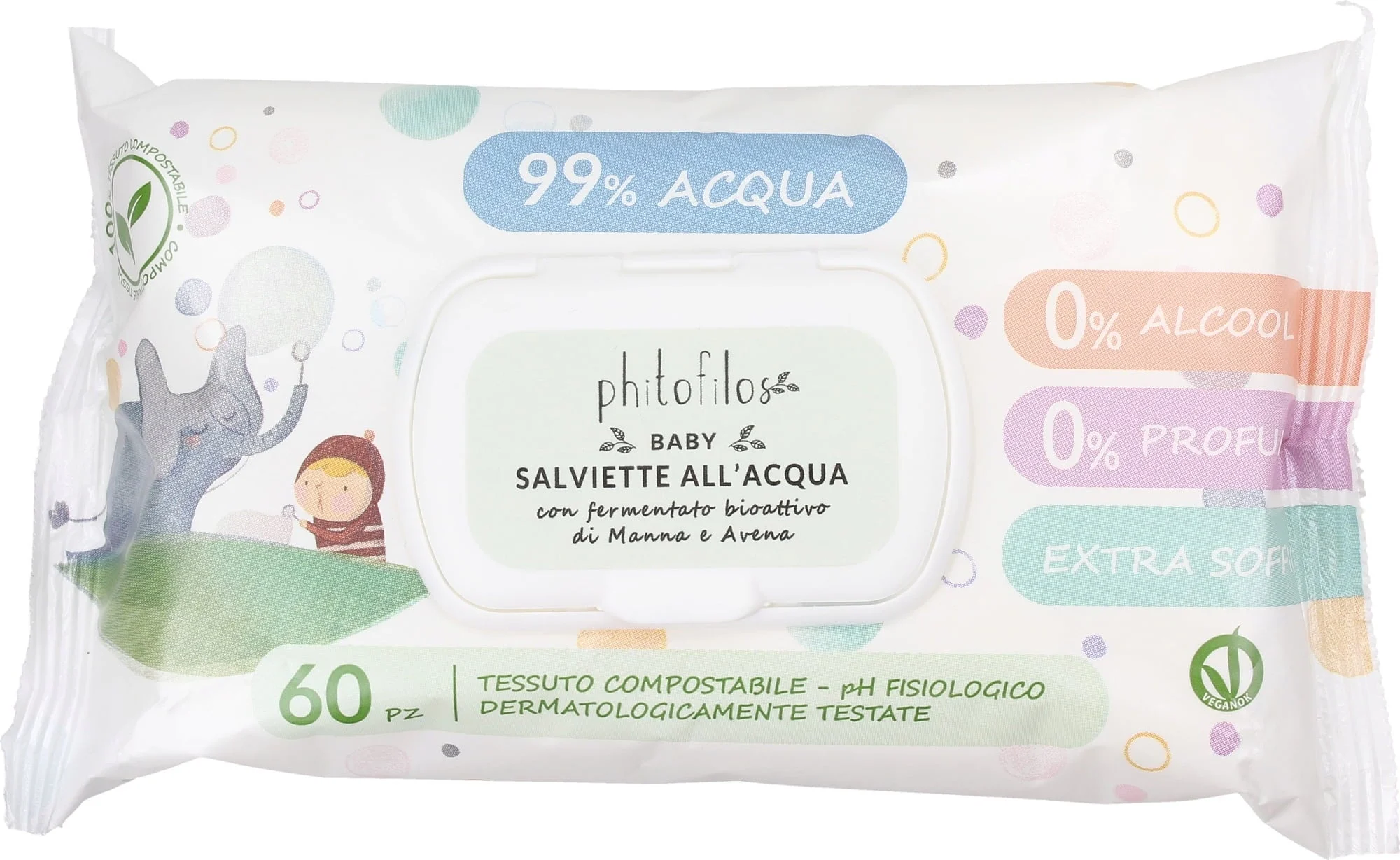 Phitofilos Baby Feuchttücher, 60 Stk