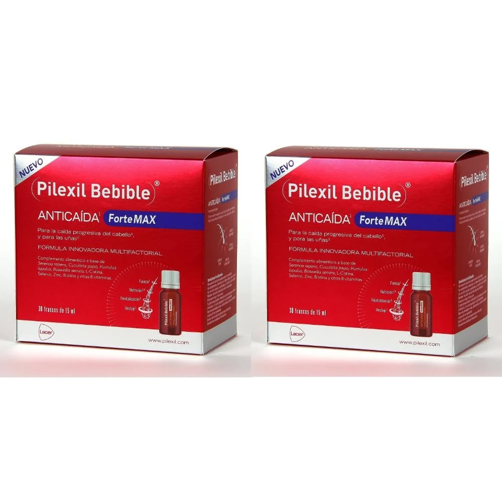 Pilexil Bebible Anticaída Forte Max Frascos Duplo 2x30x15 ml