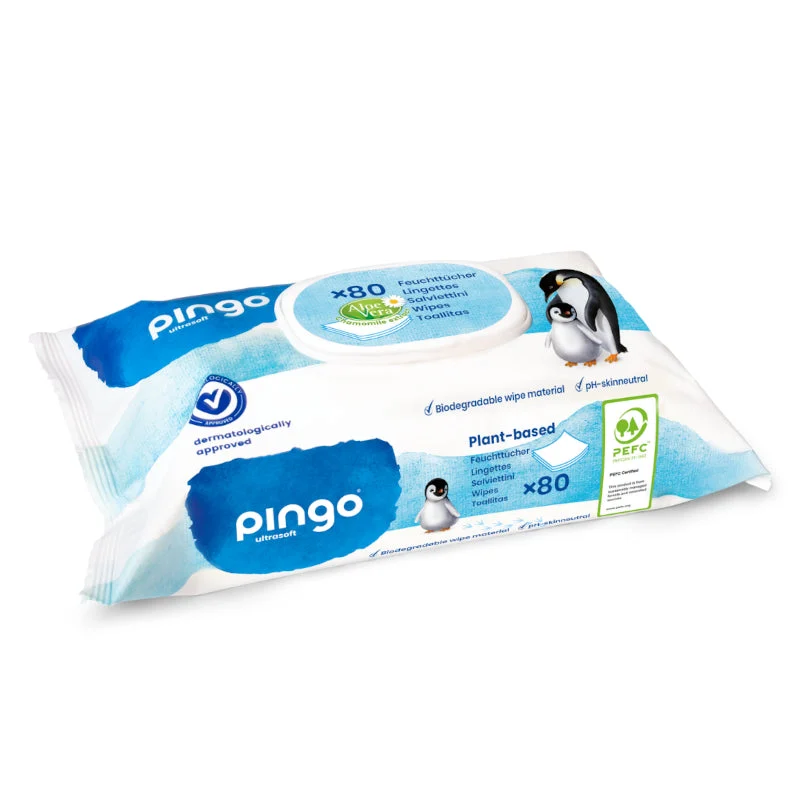 Pingo Biologisch abbaubare Tücher ohne Duft 12 x 80 Stück