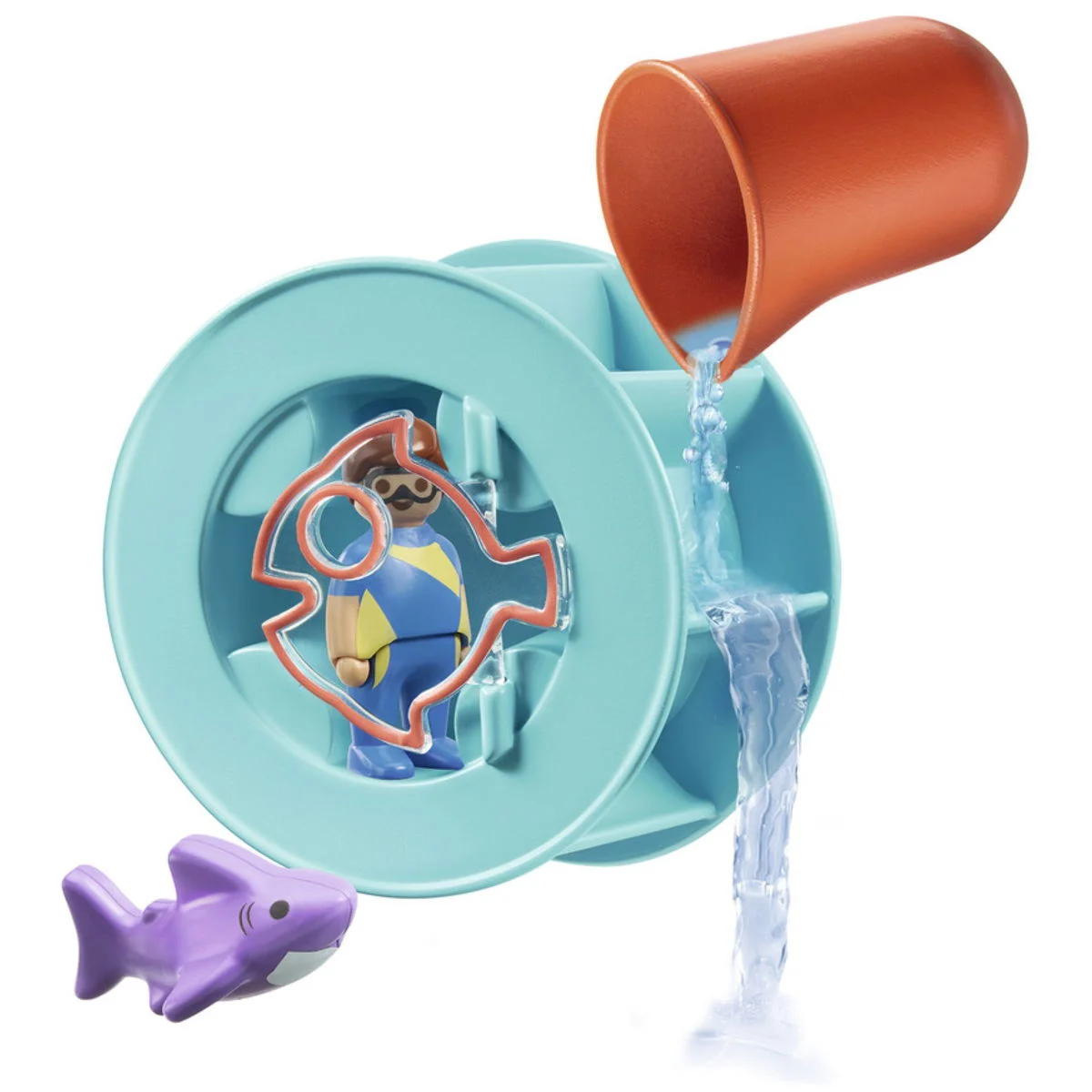 PLAYMOBIL1.2.3 70636 Wasserwirbelrad mit Babyhai