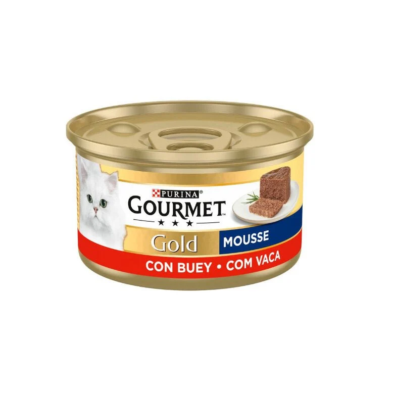 Purina Gourmet Gold Mousse Rind Feuchtnahrung für Katzen 85g