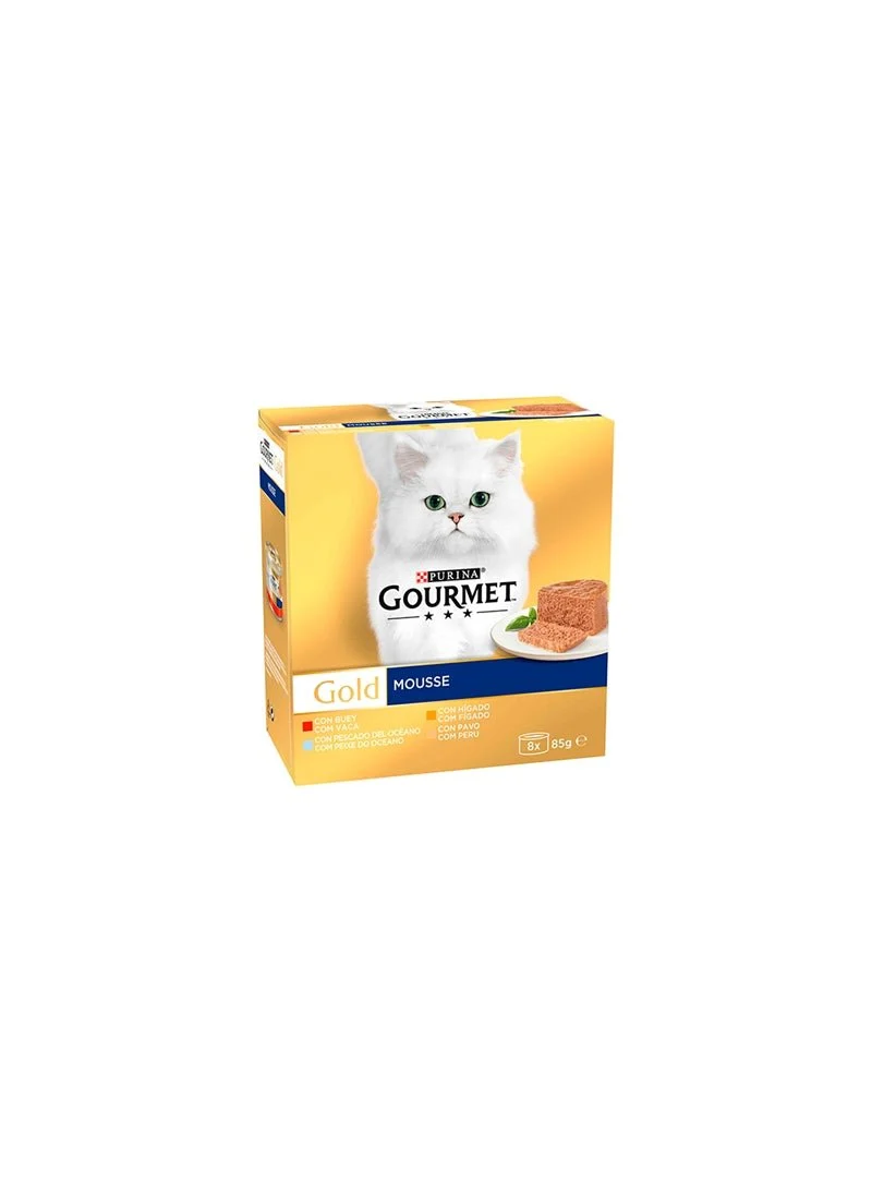 Purina Gourmet Gold Multi Mega D Mousse Feuchte Katzennahrung 12x85g