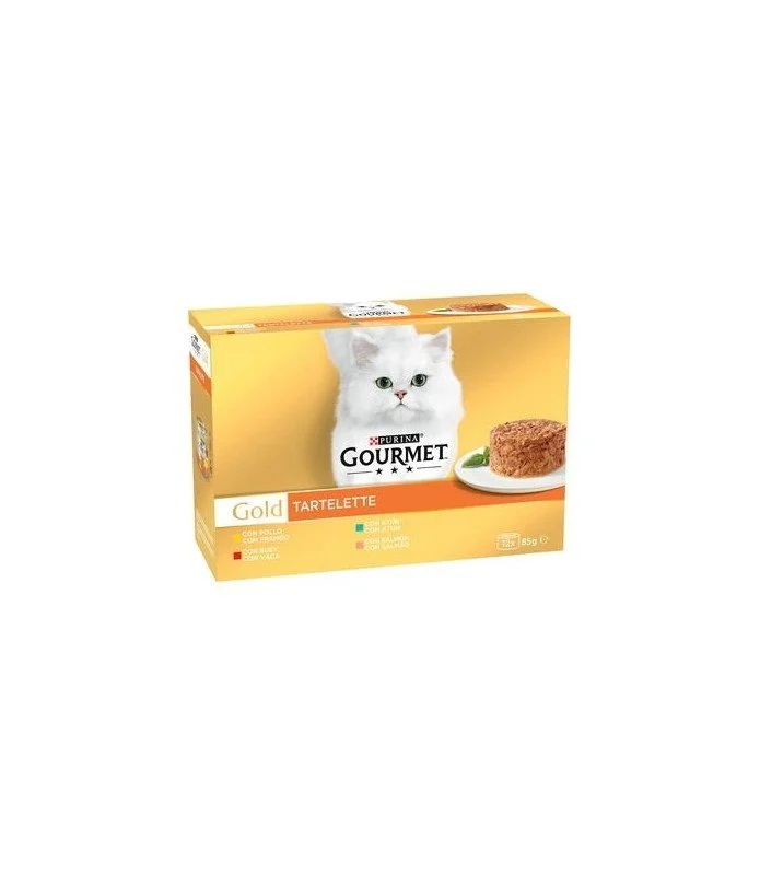 Purina Gourmet Gold Tartelette Multipack Katzenfutter für Erwachsene 12x85g