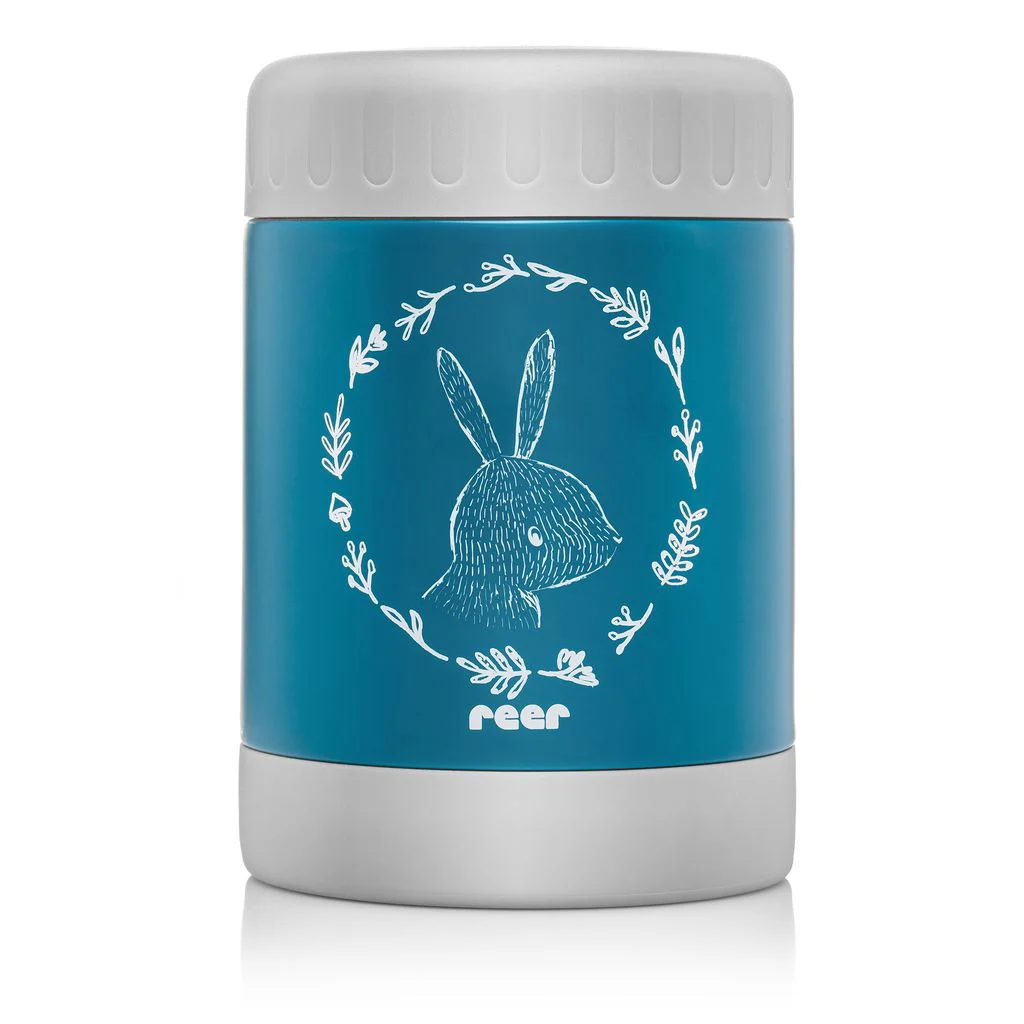 reerEdelstahl Warmhaltebox silber petrolblau 300ml