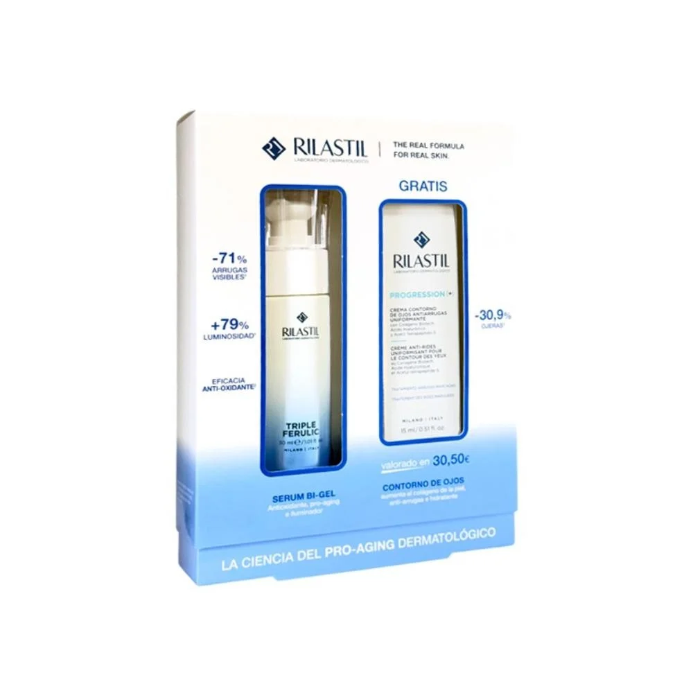Rilastil Multirepair Triple Ferulic Serum Bi-Gel 30ml + Augenpflege 15ml GESCHENK