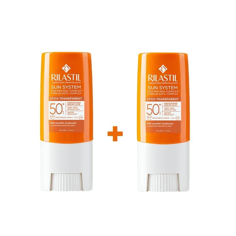 RILASTIL SUN SYSTEM Transparenter Stick SPF50+ DUPLO 2x8,5gr