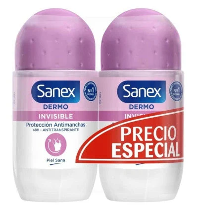 Sanex Dermo Invisible Deodorant Roll-On Duo 2X50ml