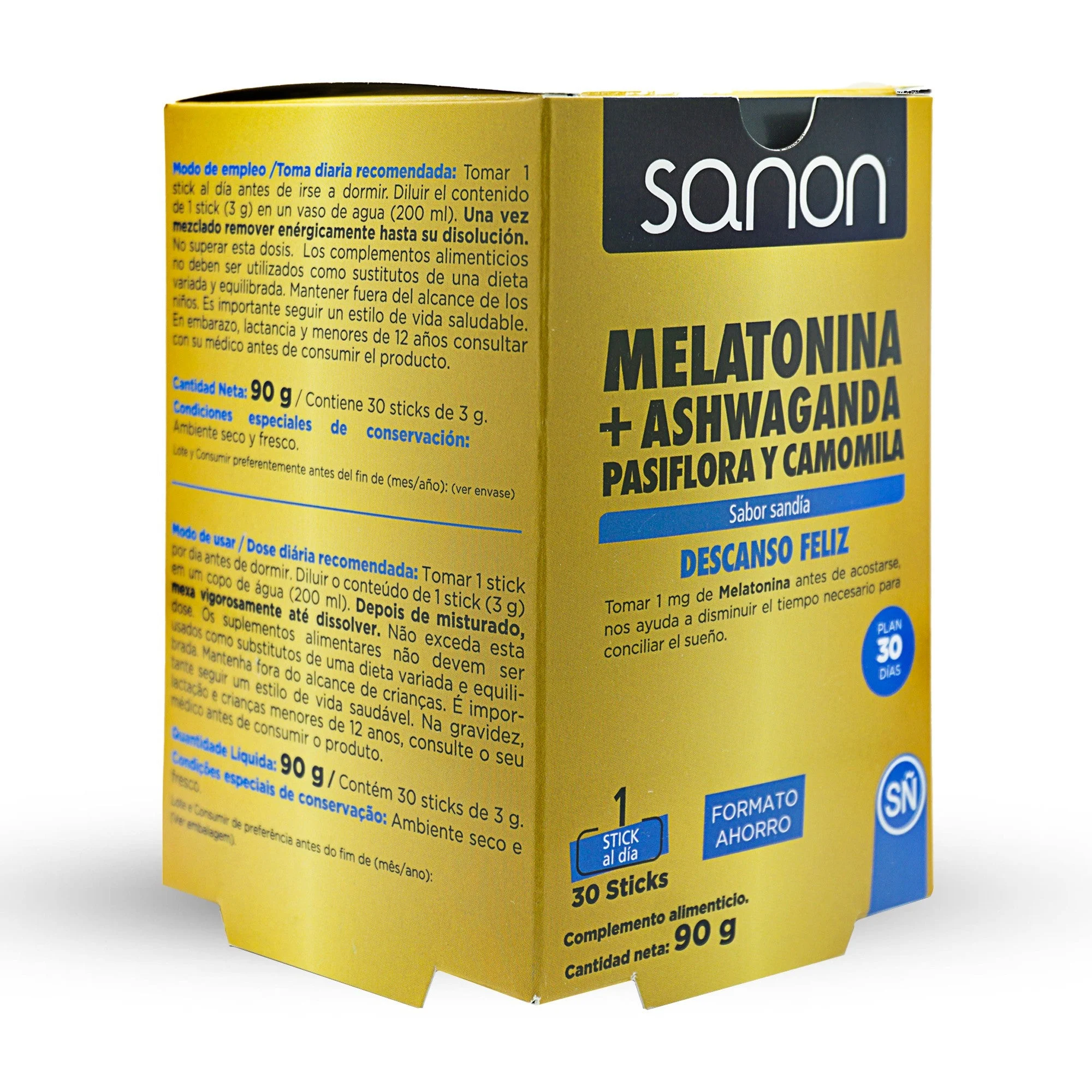 SANON Melatonin + Ashwanda Passionsblume und Kamille 30 Sticks