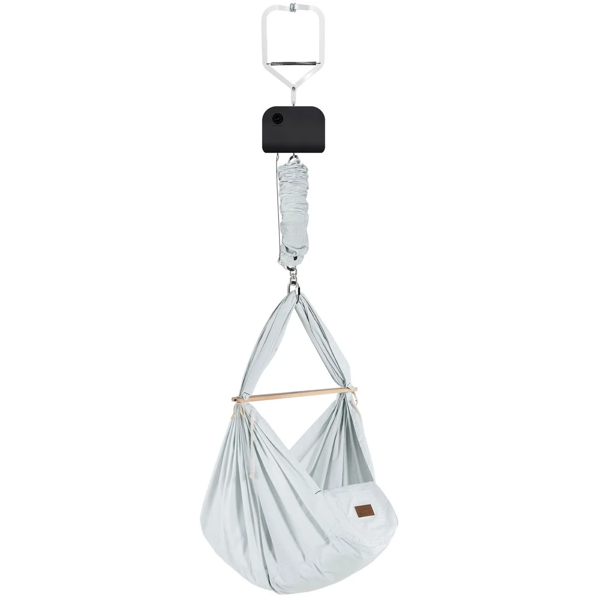 SCHMUSEWOLKETürklammer mit anthrazit Motor und Bio Federwiege air grey Kunstfaser