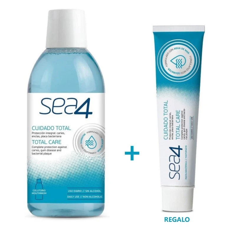 SEA4 Total Care Mundwasser 500ml + KOSTENLOSE Zahnpasta 75ml