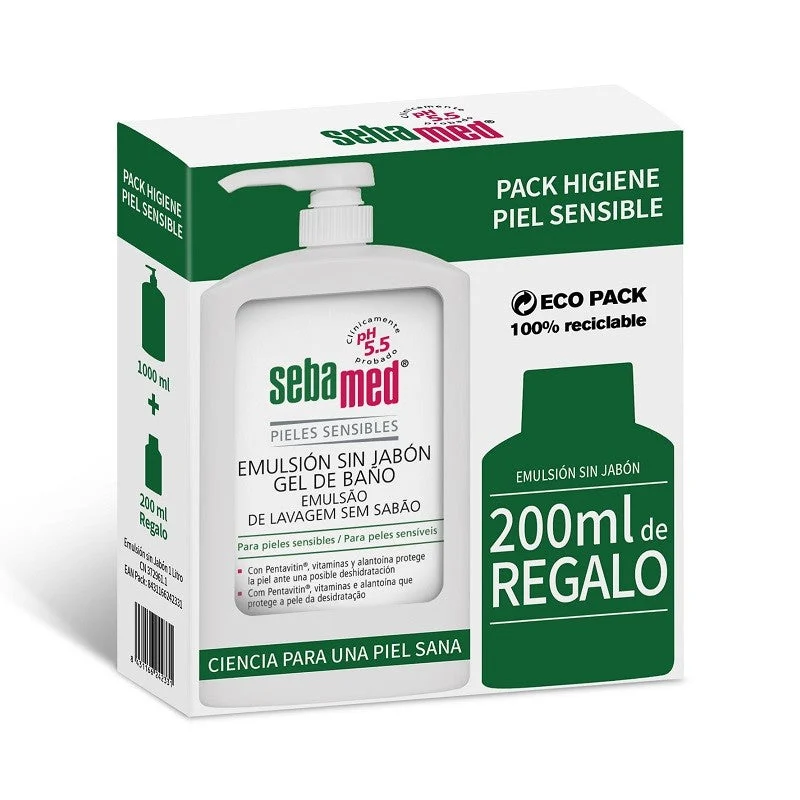 SEBAMED Emulsion ohne Seife Badegel 1L + 200ml GESCHENK