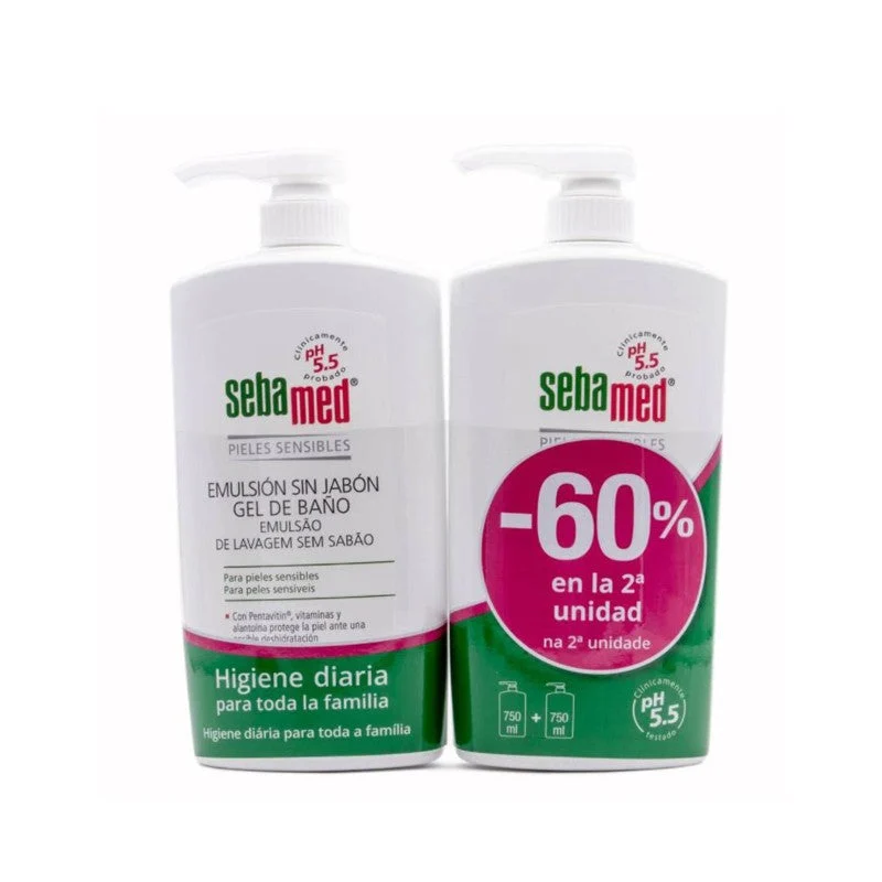 SEBAMED Emulsion ohne Seife Badegel SPARPAKET 2x750ml