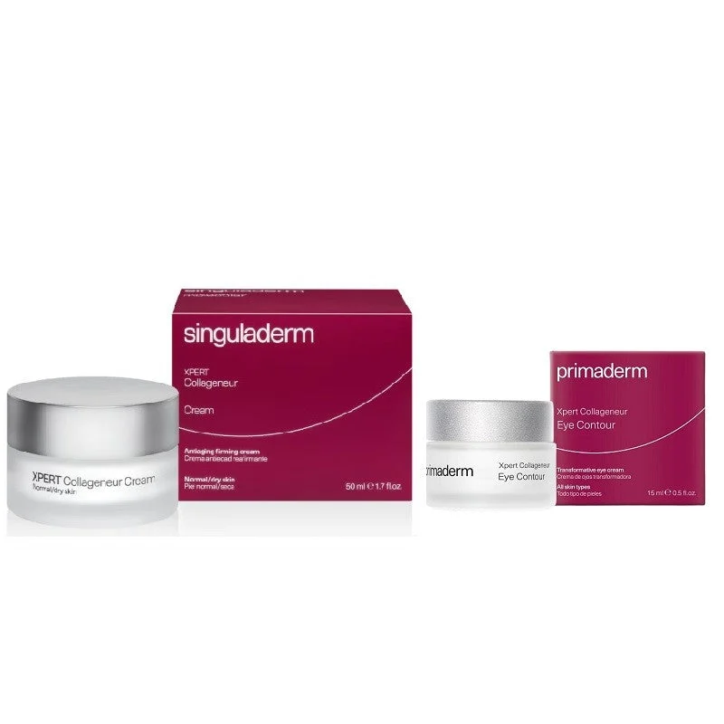 SINGULADERM Pack Basic Collageneur Creme für normale Haut + Augenkontur