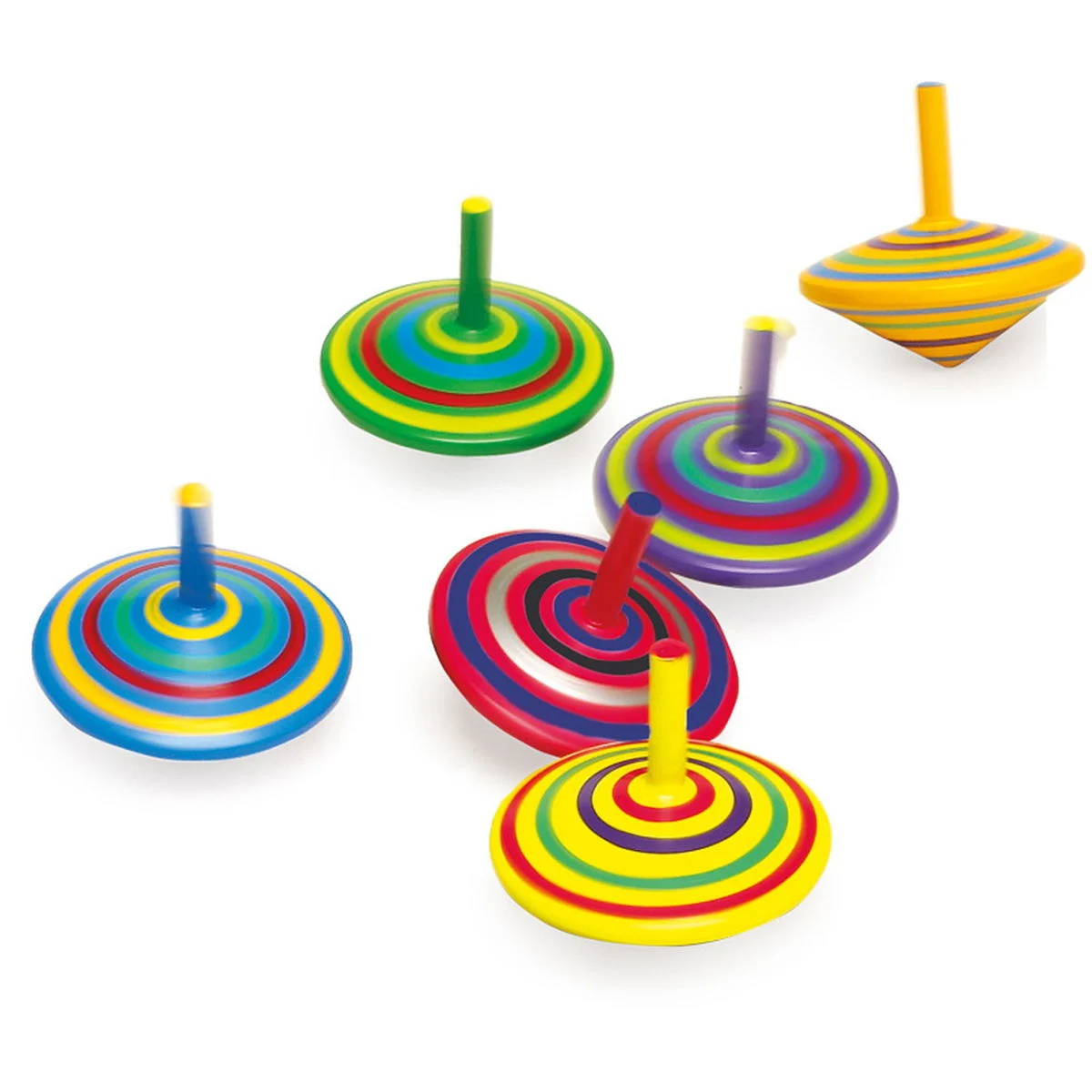 small footHolzkreisel gestreift