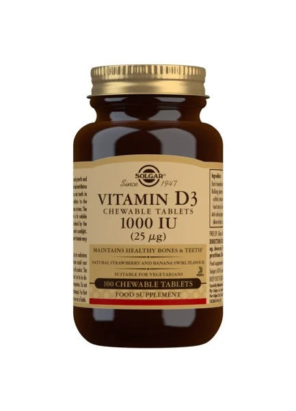 SOLGAR Vitamin D3 (1000 IE) 100 Kautabletten