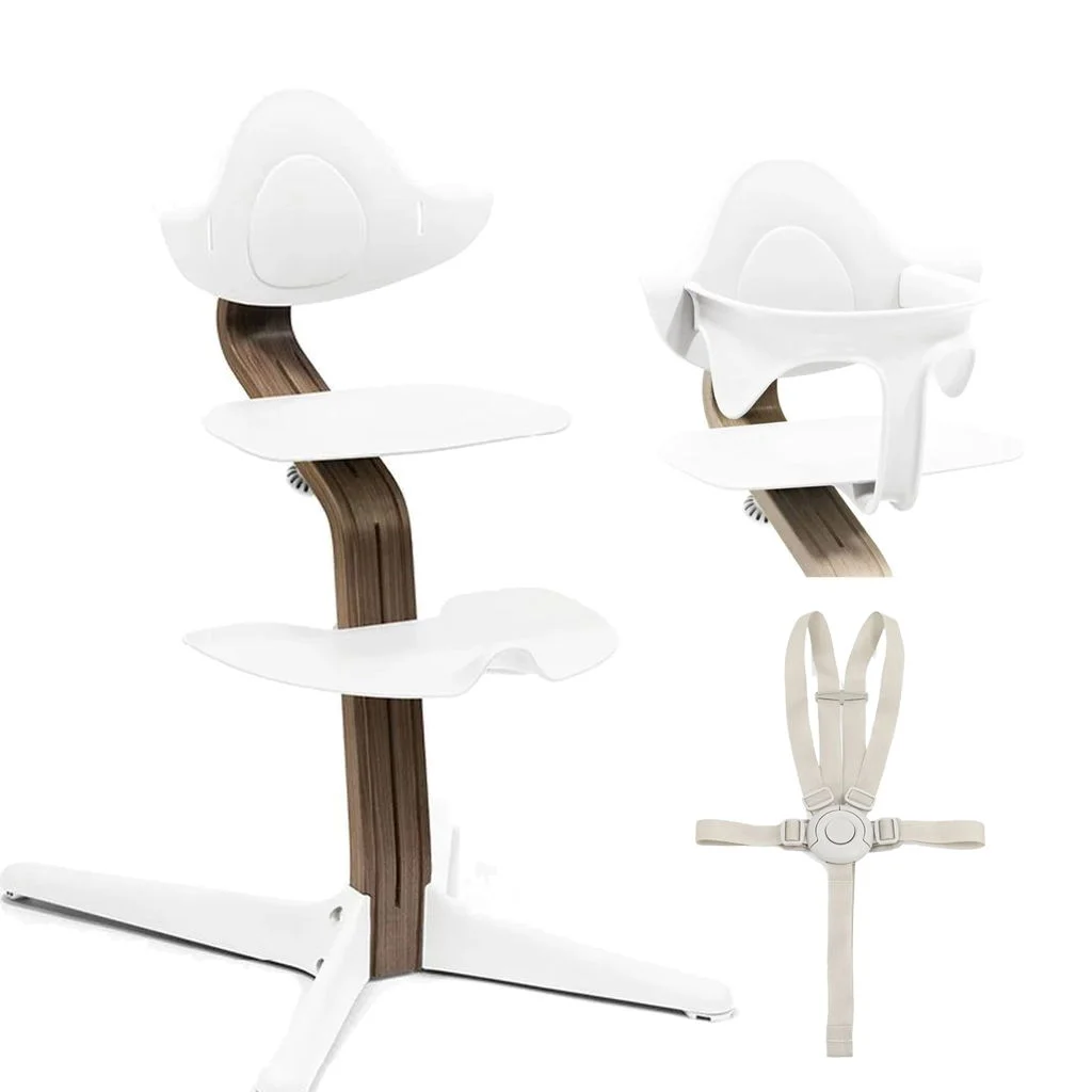 STOKKENomi Walnut Stuhl inkl. Baby Set und Sicherheitsgurt white