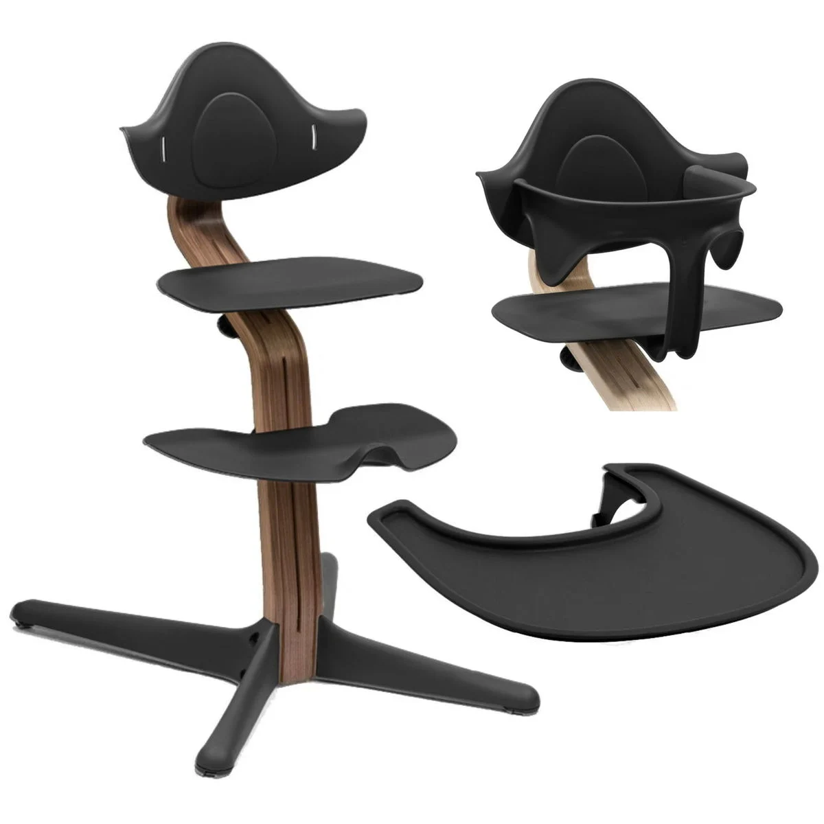 STOKKENomi Walnut Stuhl inkl. Baby Set und Tray black