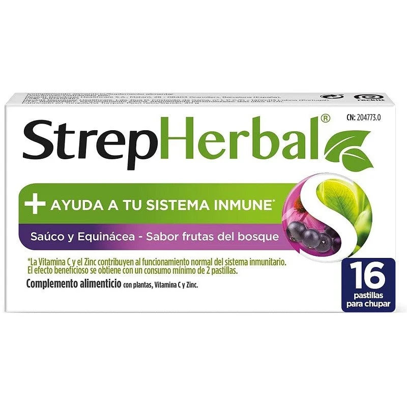 STREPHERBAL Holunder- und Echinacea-Waldfruchtgeschmack 16 Lutschtabletten
