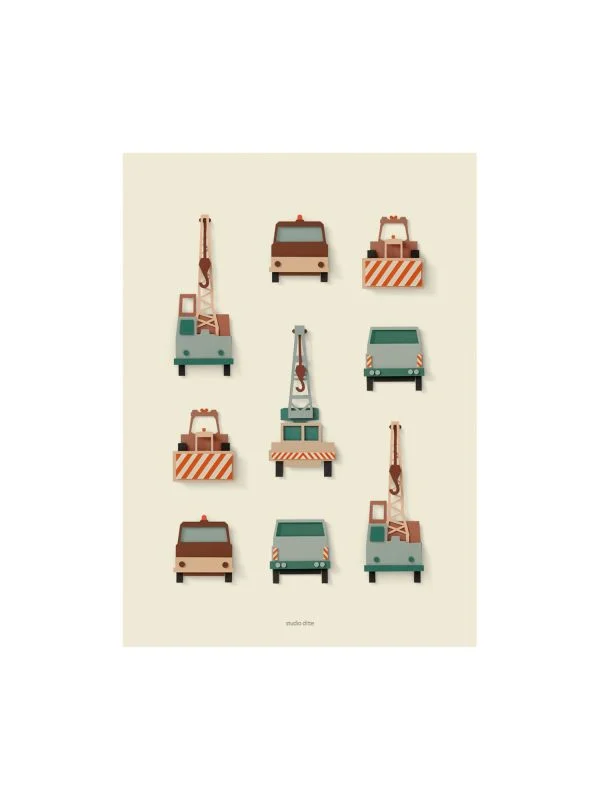Studio Ditte Poster Kranwagen - 50 x 70 cm