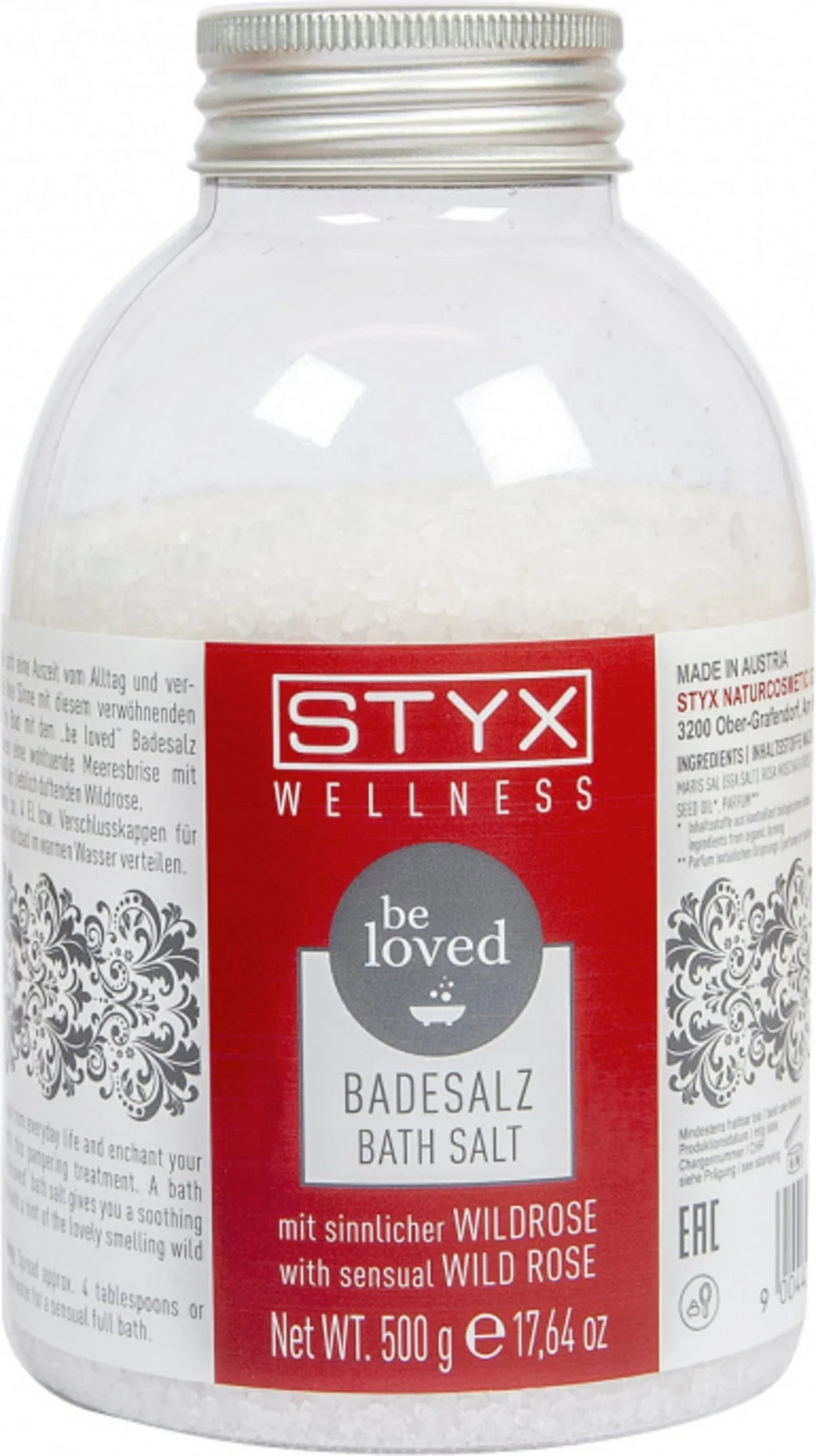 STYX be loved - Badesalz mit Sinnlicher Wildrose, 500 g