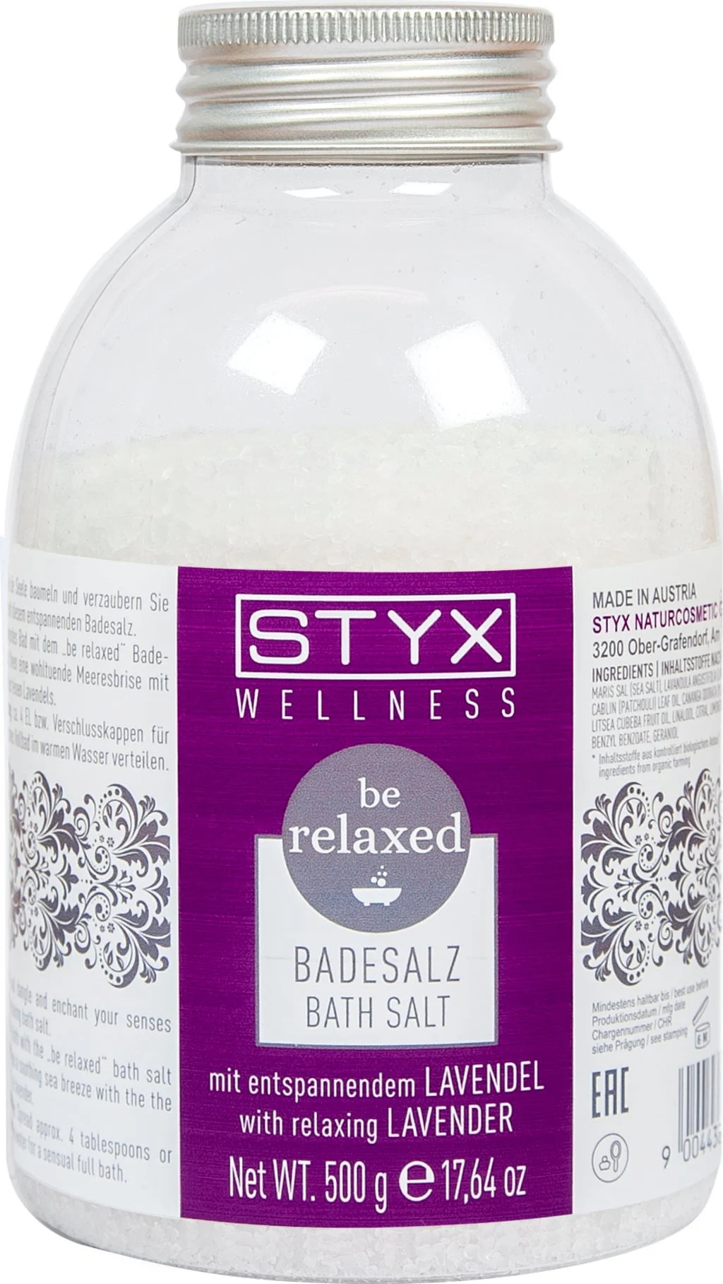 STYX be relaxed Badesalz Lavendel, 500 g