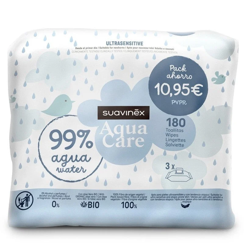 Suavinex Aqua Care Tücher Sparpaket 180 Stück