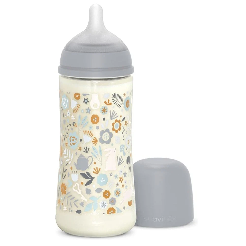 SUAVINEX Babyflasche Wonderland +6m Silikon SX Pro Physiologisch 360ml Blau