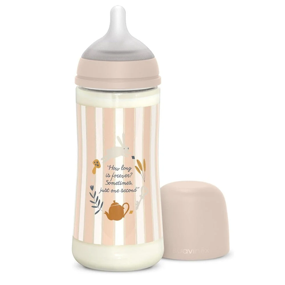 SUAVINEX Flasche Wonderland +6m Silikon SX Pro Physiologisch 360ml Rosa Streifen
