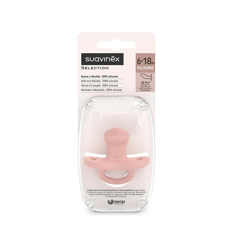 SUAVINEX Vollsilikon-Schnuller SX Pro Anatomical 6-18 Monate (Rosa)