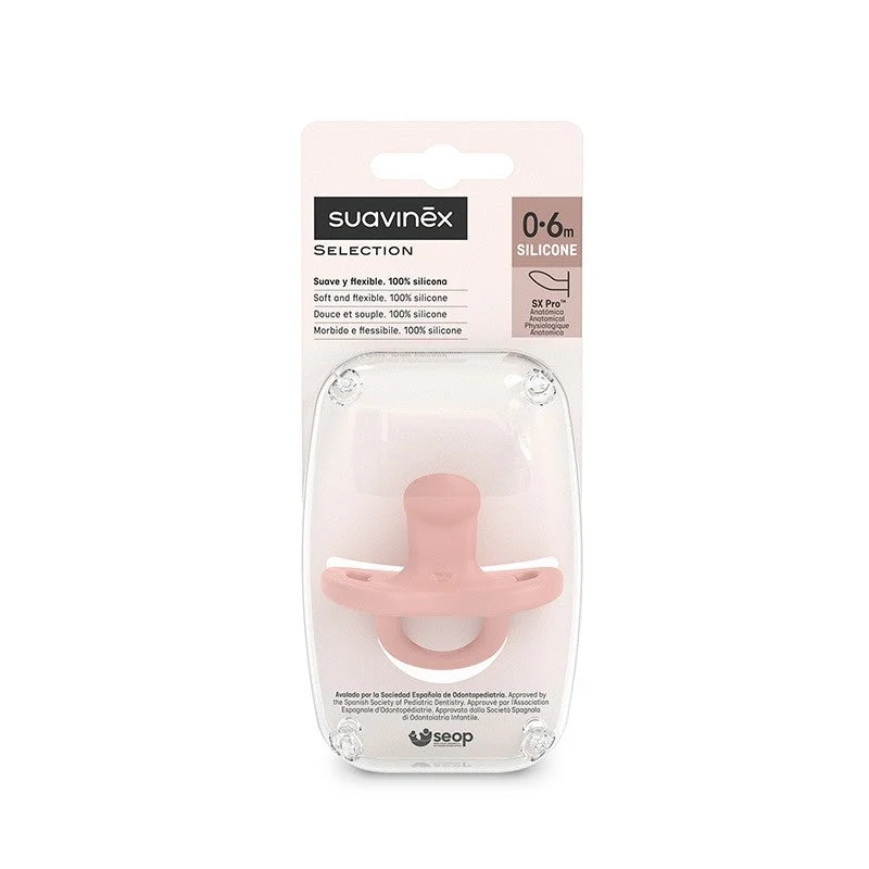 SUAVINEX Vollsilikon-Schnuller SX Pro Anatomisch 0-6 Monate (Rosa)