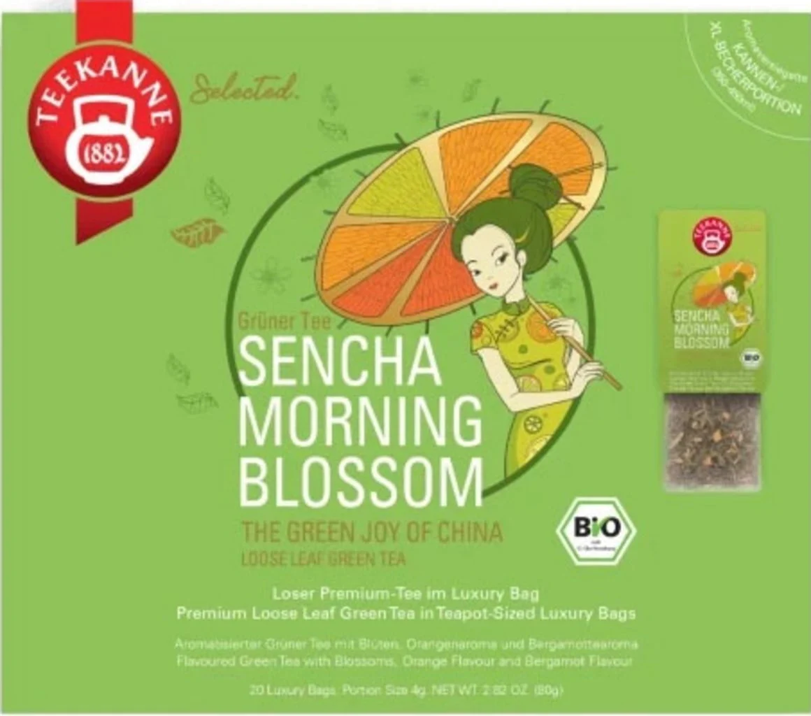 TEEKANNE Bio Luxury BagSencha Morning Blossom, 20 Beutel (80 g)